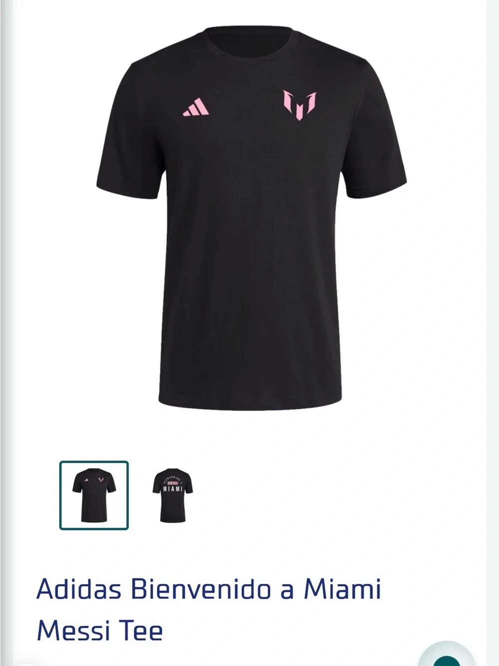 Adidas Bienvenido a Miami Tee in Black with Pink and White Graphics